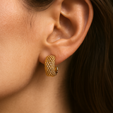 Argollas Woven Luxe Gold