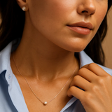 Conjunto Collar y Arete Mini Perla