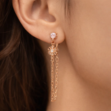 Aretes Flower Chain