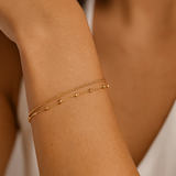 Pulsera Doble Punto Dorado